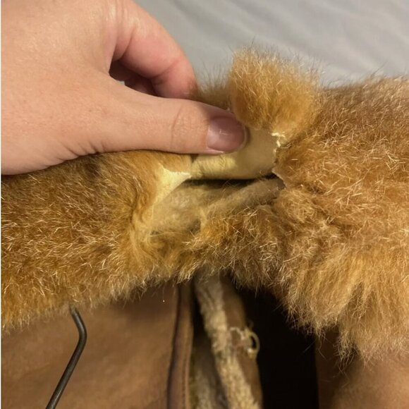 Vintage Women’s Sawyer Of Napa / Long Sheepskin Sheerling Lined Leather Coat 14 - Picture 14 of 16